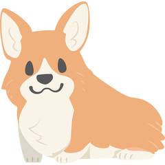 お座りしている犬（コーギー）