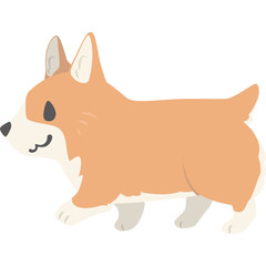 歩く犬（コーギー）