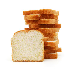sliced bread on a white background