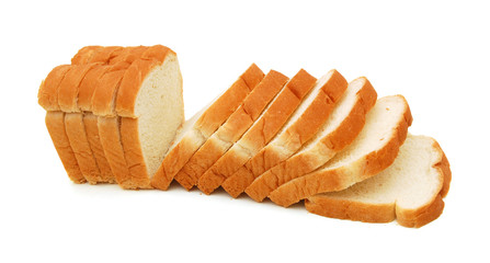 sliced bread on a white background