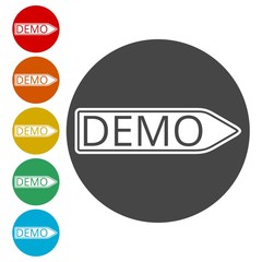 Demo sign, Demo icon 