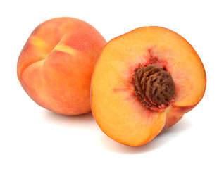 Ripe peach fruit isolated on white background cutout