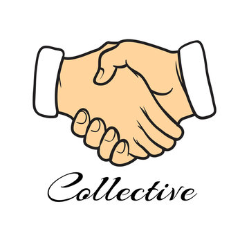 Collective Lettering Symbol . Community Emblem . Vector Illustration