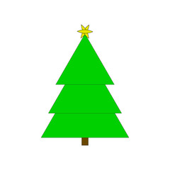 Christmas Tree Icon Symbol Design. Vector illustration of tree silhouette  isolated on white background. Simple shape style. Flat design. Can be use for decoration, gifts, greetings, holidays, etc.