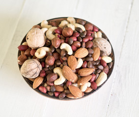 Assorted nuts in bowl