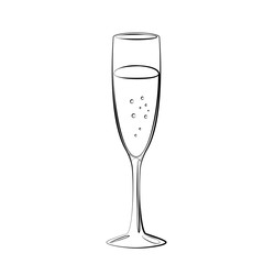 einfaches Sektglas - Vektor