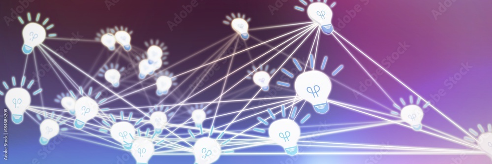 Aufkleber composite image of abstract image of lightbulbs