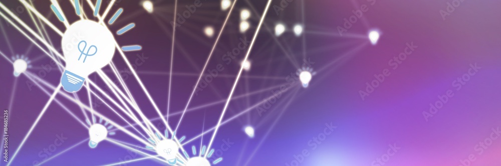 Poster composite image of abstract image of lightbulbs