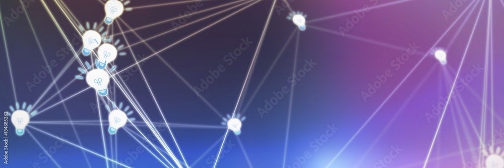 Poster composite image of abstract image of lightbulbs