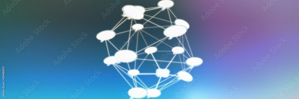 Poster composite image of abstract image of speech bubble