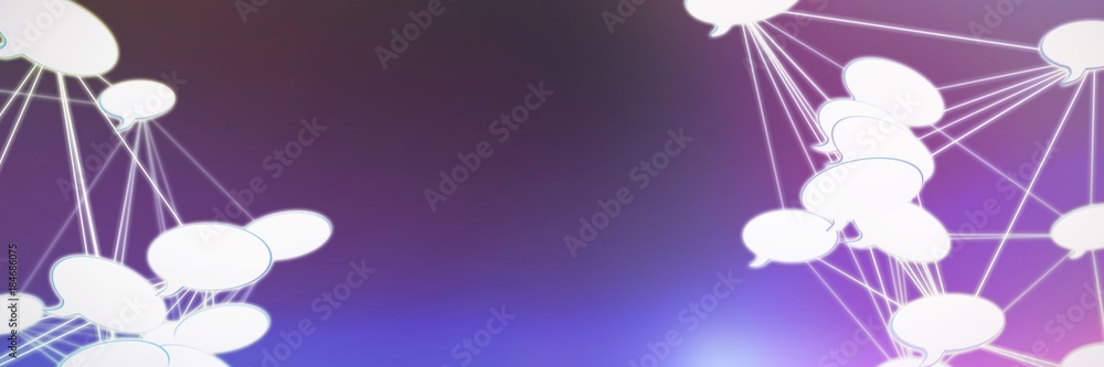 Poster composite image of abstract image of speech bubble