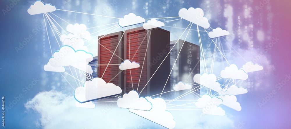 Poster composite image of abstract image of cloud computing symbol