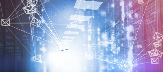 Composite image of abstract image of message icons