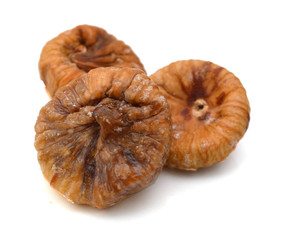Dried figs on a white background