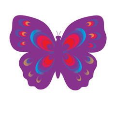 Flat vector image of a butterfly. Beautiful butterfly isolated on white background. Illustration for designer - 184686867