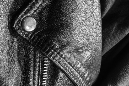 Black Leather Jacket Close Up