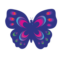Flat vector image of a butterfly. Beautiful butterfly isolated on white background. Illustration for designer - 184687020