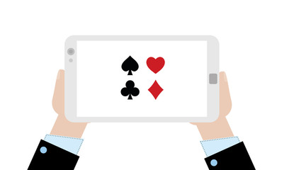 Geschäftsmann mit Tablet - Casino