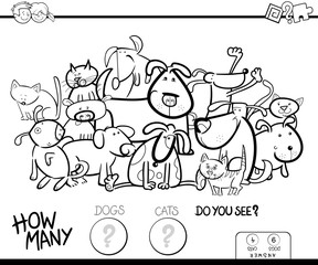 Obraz premium counting cats and dogs coloring book game