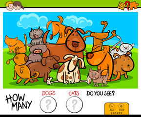 counting cats and dogs educational activity game