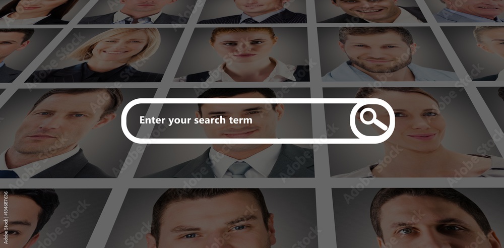 Poster composite image of search engine