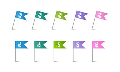 Set - Bunte Fähnchen - Feuerlöscher