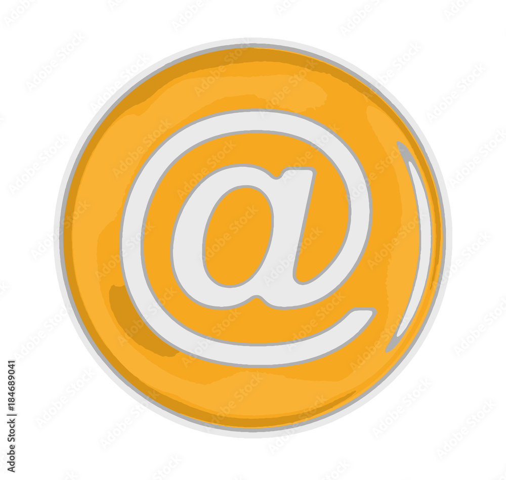 Poster button with e-mail sign. image with clipping path