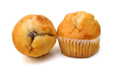 Muffin on white background
