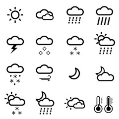 Set of weather icons. Minimalism.