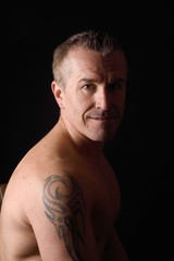 Obraz premium portrait of a man on black background