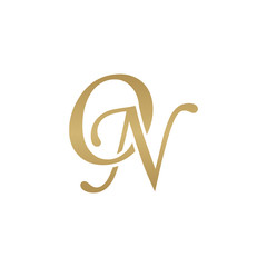 Initial letter ON, overlapping elegant monogram logo, luxury golden color