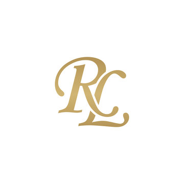Initial letter RL, overlapping elegant monogram logo, luxury golden color