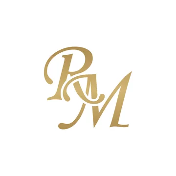 Initial letter pm, overlapping elegant monogram logo, luxury • wall  stickers pm, monogram, overlap