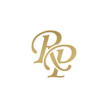 Initial letter RP, overlapping elegant monogram logo, luxury golden color