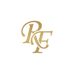 Initial letter RF, overlapping elegant monogram logo, luxury golden color