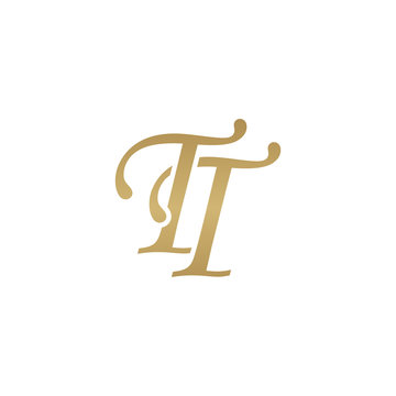 Initial letter TT, overlapping elegant monogram logo, luxury golden color