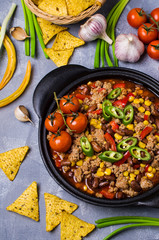 Traditional Mexican chili concarne