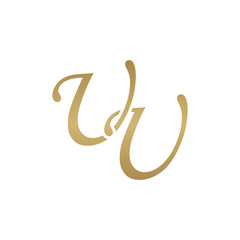 Obraz premium Initial letter UU, overlapping elegant monogram logo, luxury golden color