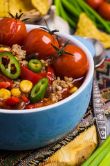 Traditional Mexican chili concarne
