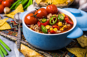 Traditional Mexican chili concarne