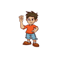 Kids Waving Character
