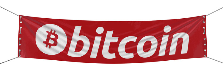 Bitcoin banner. Image with clipping path
