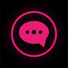 Neon Button rund - Sprechblase - Kommentar