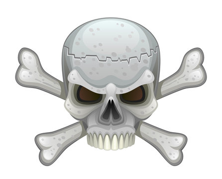 Skull with crossbones on a white background