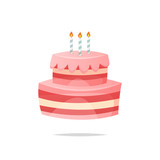 Cartoon birthday cake vector isolated