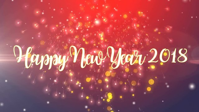 Happy New Year 2018 background with particles explode