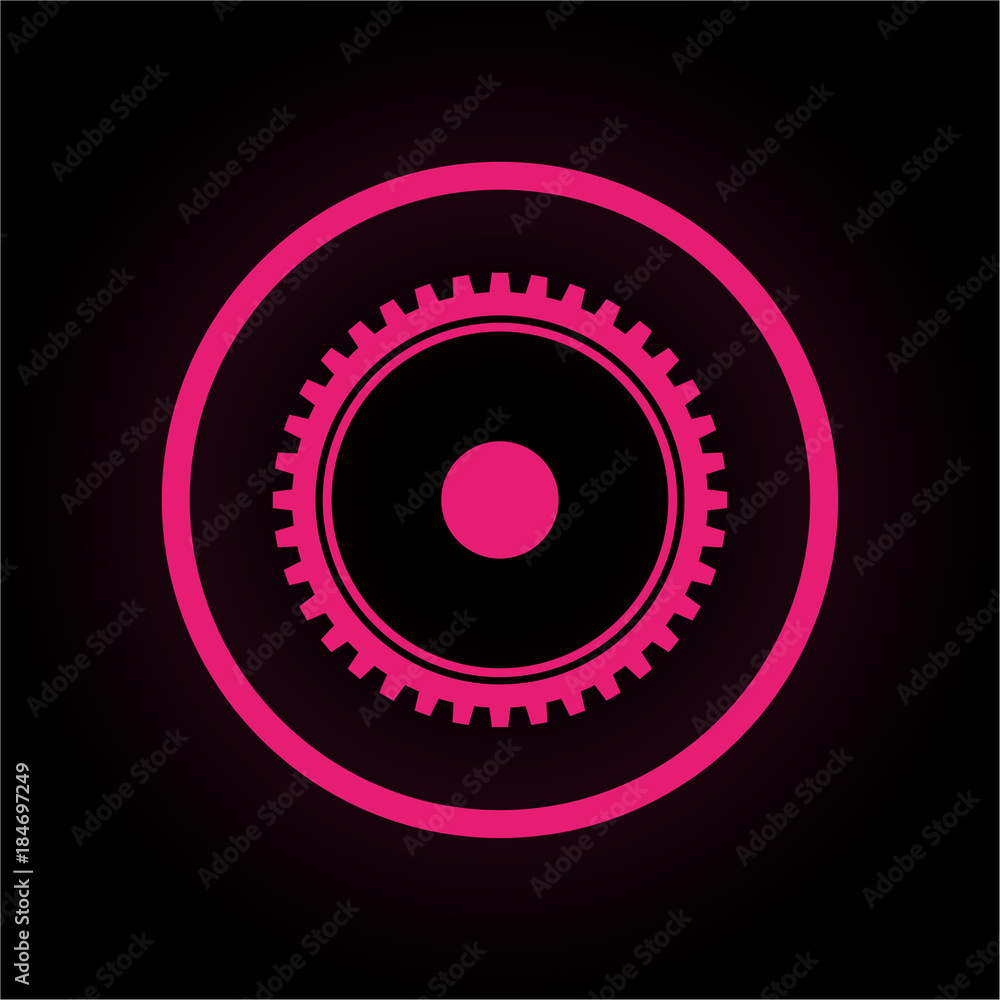 Canvas Prints neon button rund - zahnrad - bearbeiten