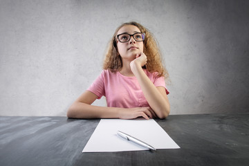 Young student thinking