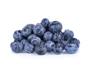  fresh juisy blueberries isolated on white background