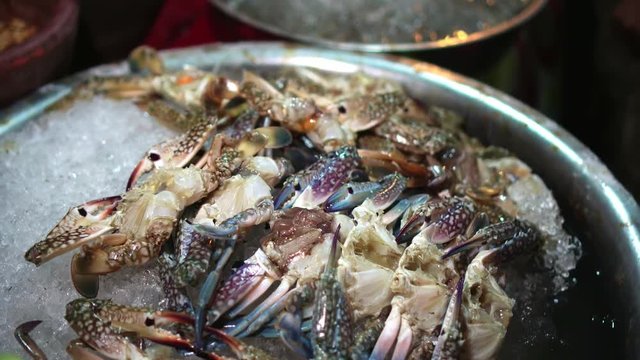 Cooking papaya salad (Som Tam) Thai cuisine spicy with market, Thai Papaya Salad Seafood